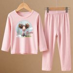 Personalised Cartoon Quirky Boy Girl Moon Design 100% Cotton Soft Kid Pyjama Set with Name Birthday Christmas Gift Kids