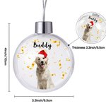 Personalized Gold Ribbon Photo Christmas Ball Ornament with Name Home Decor Christmas Gift for Family Friends