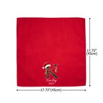 Personalised Santa Hat Holly Initial 100% Cotton Reusable Napkin with Name Table Decor Christmas Gift for Family