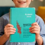 Personalized Birth Flower Bible Verse 2026 Planner Spiral A5 Notebook with Name Monthly Planner Pages Baptism Christmas Gift for Family Christians