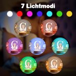 Personalisiertes Süßes Waldtier LED-Nachtlicht mit 7 Lichtmodi Initiale Namen Holzsockel Geburtstag Weihnachten Geschenk für Babys Kinder
