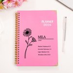 Personalized Bible Birth Flower Name 2026 Planner A5 Spiral Notebook with Weekly Monthly Planning Pages Daily Use Birthday Gift for Family Friends