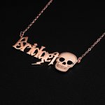 Personalizado Cráneo Metal Rock Collar con Nombre Elegante Joyería Cumpleaños Navidad Regalo para Rockeros Gótico Amantes