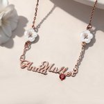 Collana personalizzata di conchiglie e pietre di nascita con nome Gioielli raffinati Regalo di Natale per donne, compleanno e anniversario