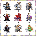 Personalized Hip-Hop Girl Teddy Bear Birthstone Large Capacity PU Leather Makeup Bag with Name Gift for Women Black Queen Hip-Hop Lovers