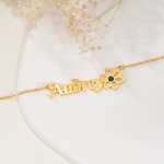 Personalisierte Name Geburt Blume Halskette mit Geburtsstein Jahrestag Geburtstag Geschenk für Frau