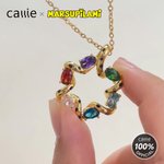 Personalized Long Tailed Marsupilami Christmas Wreath Necklace with Name and Birthstone Christmas Anniversary Gift for Women | Callie × Marsupilami®