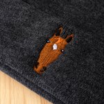 Personalizzato ricamato Cartoon Horse Face morbido cappello Beanie usura quotidiana compleanno regalo di Natale per gli amanti dei cavalli