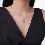 Personalized Multicolor Dainty Birth Flower Necklace with Name Birthday Anniversary Gift for Women Girls