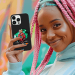 Custodia personalizzata Hip-Hop Bear Birthstone per iPhone con nome Regalo di Natale e compleanno per le donne amanti dell'Hip-Hop