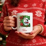 Tasse en céramique 12 oz 15 oz avec nom et initiale Utilisation quotidienne Cadeau de Noël pour la famille et les amis