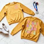 Personalized Gymnastics Themed Soft Kid Adult T-shirt Sweatshirt Hoodie with Name and Text Training Birthday Christmas Gift for Gymnasts