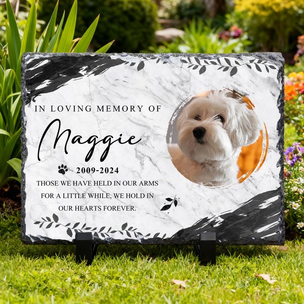 Personalised Pet Memorial Photo Garden Stone with Name and Year Courtyard Decor Pet Keepsake Gift for Pet Owners Garden Lovers