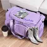 Gioielli vintage personalizzati Stivali da cowboy Borsa da viaggio grande a più scomparti con nome e tracolla Regalo di compleanno da viaggio per donne cowgirls