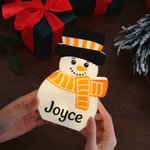 Personalized Snowman LED Night Light with Name Room Party Decoration Christmas Party Gift for Family Friends Kids