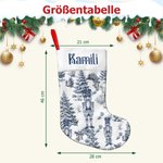 Personalisierter Weihnachtsstrumpf im Toile-de-Jouy-Stil mit Namen Kamin-Deko Weihnachtsgeschenk für Kinder Familie Freunde