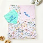 Coperta per neonati personalizzata con nome ricamato e sfondo a pois Regalo di compleanno per la festa del bebè per neonati, bambini e bambine