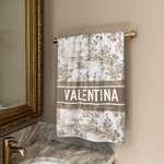 Personalised Toile De Jouy Face Hand Bath Towel Set with Letters and Name Dining Room Bathroom Home Decor Gift for New Home Family Couples