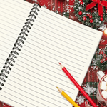 Personalised Plaid Santa Hat Initial A5 Spiral Notebook with Name Party Christmas Gift for Students Children