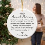 Personalized Thank You Quotes Aunt Ceramic Ornament with Title and Name Home Decor Thank You Christmas Gift from Niece for Aunt Family