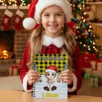 Personalised Christmas-Themed Cartoon Character A5 Spiral Notebook with Name Christmas Party Gift for Students Kids
