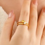 Anello personalizzato con cuore, assortimento di 1-8 pietre di nascita e nomi incisi, regalo di compleanno, anniversario e fidanzamento per le donne.