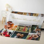 Personalisierte 12 Fotos Collage Super Weiche Decke mit Text Weihnachten Geschenk für Familie Freunde