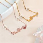 Collana personalizzata di conchiglie e pietre di nascita con nome Gioielli raffinati Regalo di Natale per donne, compleanno e anniversario