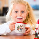 Personalized Cute Animal Christmas Tree 12 oz Enamel Mug with Name Christmas Gift for Boys Girls