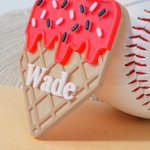 Personalized Baseball Dripping Ice Cream Bag Tag Keychain with Name Team Birthday Gift for Baseball Enthusiasts
