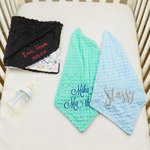 Coperta per neonati personalizzata con nome ricamato e sfondo a pois Regalo di compleanno per la festa del bebè per neonati, bambini e bambine