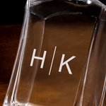 Personalized Retro Wreath Engraved Initial Whiskey Decanter Glasses Wooden Box Set with Name Birthday Christmas Gift for Men Whiskey Lovers