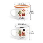 Personalized Cute Animal Christmas Tree 12 oz Enamel Mug with Name Christmas Gift for Boys Girls