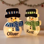 Personalized Snowman LED Night Light with Name Room Party Decoration Christmas Party Gift for Family Friends Kids