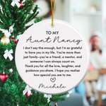 Personalized Thank You Quotes Aunt Ceramic Ornament with Title and Name Home Decor Thank You Christmas Gift from Niece for Aunt Family