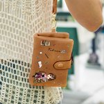 Personalized Cartoon Reading Character Birth Flower Tri-Fold Wristlet Wallet with Card Holder and Name Birthday Gift for Family Bookworms