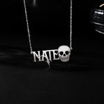 Personalizado Cráneo Metal Rock Collar con Nombre Elegante Joyería Cumpleaños Navidad Regalo para Rockeros Gótico Amantes