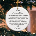 Personalized Thank You Quotes Aunt Ceramic Ornament with Title and Name Home Decor Thank You Christmas Gift from Niece for Aunt Family