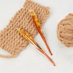 Personalised Multicolour Dried Flower Crochet Hook with Name Ergonomic Sewing Tool Birthday Gift for Crochet Lovers