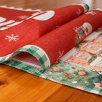 Personalisiertes Tischset Weihnachtsmann Rentier Weihnachten Tischläufer Passende Tischsets mit Familienname Weihnachtsgeschenk für Familie Freund
