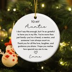 Personalized Thank You Quotes Aunt Ceramic Ornament with Title and Name Home Decor Thank You Christmas Gift from Niece for Aunt Family
