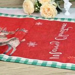 Personalisiertes Tischset Weihnachtsmann Rentier Weihnachten Tischläufer Passende Tischsets mit Familienname Weihnachtsgeschenk für Familie Freund