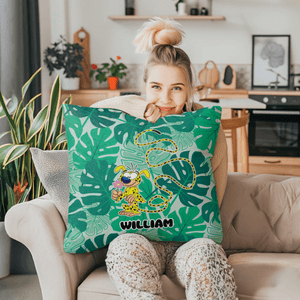 Personalised Cute Long Tailed Marsupilami Cushion Cover Home Decor Birthday Christmas Gift for Kids | Callie × Marsupilami®