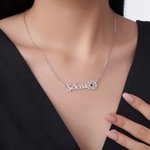 Personalisierte Name Geburt Blume Halskette mit Geburtsstein Jahrestag Geburtstag Geschenk für Frau