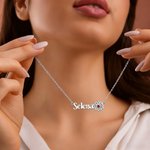 Personalisierte Name Geburt Blume Halskette mit Geburtsstein Jahrestag Geburtstag Geschenk für Frau