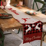 Personalisiertes Tischset Weihnachtsmann Rentier Weihnachten Tischläufer Passende Tischsets mit Familienname Weihnachtsgeschenk für Familie Freund