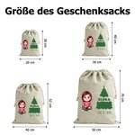Personalisierter Weihnachts-Geschenksack mit Niedlichem Cartoon-Charakter Weihnachtsbaum Spruche und Namen Weihnachtsgeschenk für Kinder Familie