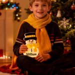 Personalized Snowman LED Night Light with Name Room Party Decoration Christmas Party Gift for Family Friends Kids