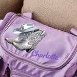 Gioielli vintage personalizzati Stivali da cowboy Borsa da viaggio grande a più scomparti con nome e tracolla Regalo di compleanno da viaggio per donne cowgirls