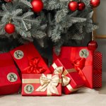 Personalized Holly Initial Waterproof Stickers Labels with Name Christmas Gift for Family Friend